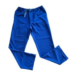 Figs Women’s Scrub Pants Blue Large Adjustable Drawstring Waist straight leg